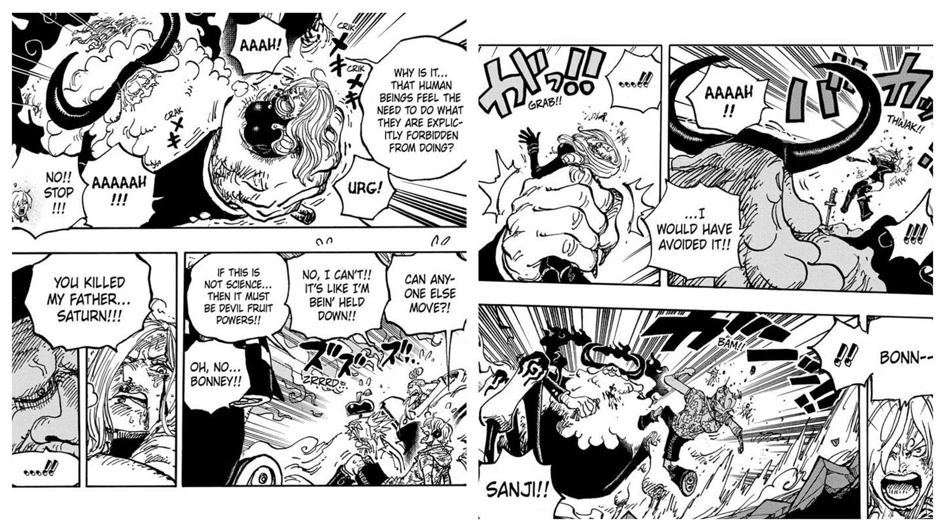 Bonney, Franky, and Sanji were powerless against Saturn (Image via Shueisha)